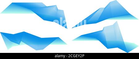 Abstract translucent geometric shapes with acute angles. Vector graphic design elements Stock Vector