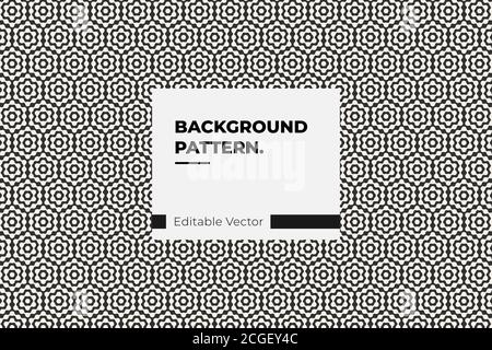 Decorative Seamless Floral Geometric Black & White Pattern Stock Vector