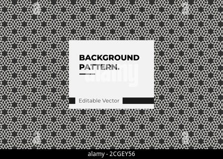 Modern Islamic Pattern Background line white and black Stock Vector