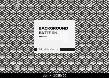 Decorative Seamless Floral Geometric Black & White Pattern Stock Vector
