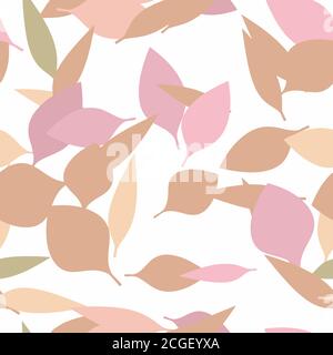 Fall Leaves Seamless Vector Pattern - Repeating ornament for textile, wraping paper, fashion etc. Stock Vector