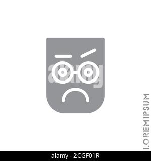 Thinking face emoji icon. style sign for mobile concept and web design. Emoji pondering face simple vector icon. Symbol, logo illustration. Pixel perf Stock Vector