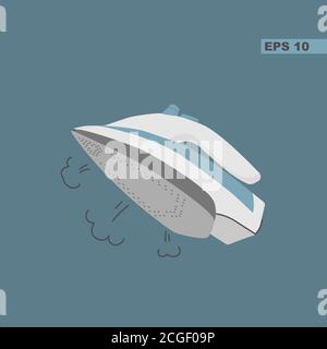 Vector flat illustration of iron. Loundry icon. Stock Vector