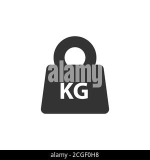Kg weight mass black simple flat icon Stock Vector