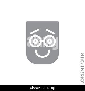Laughing, emotion icon. Fun, face vector. Humor, smile, positive symbol for web and mobile apps. Smiling Raised eyebrows icon. Simple expression of mo Stock Vector