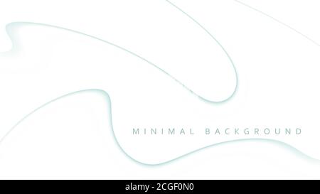 Minimal white background with thin curved lines. Simple vector graphic pattern Stock Vector