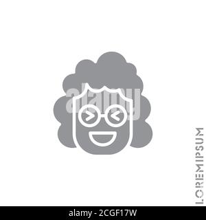 Emoticon vector girl, woman icon on white background. vector emoticon icon symbol sign from modern user interface collection for mobile concept and we Stock Vector