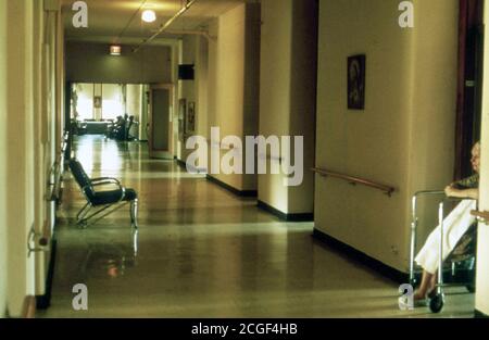 Older Citizens, Retired Persons and Those Unable to Take Care of Themselves Physically Are Cared for in Two Community Centers in New Ulm MN ca. 1975 Stock Photo