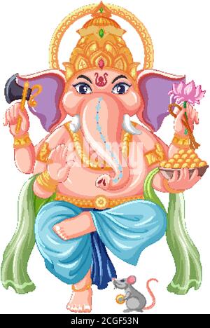 Lord Ganesha cartoon style illustration Stock Vector Image & Art - Alamy