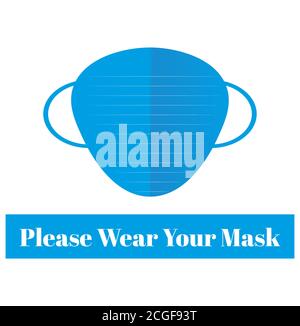 Please wear your mask vector Illustration on a white background Stock Vector