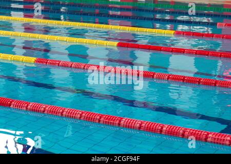 Swimming pool and splitting paths Stock Photo