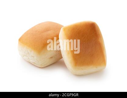 Two dinner rolls on a white background Stock Photo
