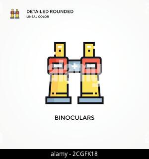 Binoculars vector icon. Modern vector illustration concepts. Easy to edit and customize. Stock Vector