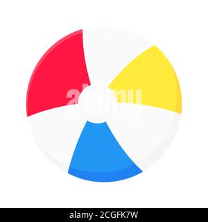 Bouncing beach ball flat style design vector illustration icon sign. Stock Vector