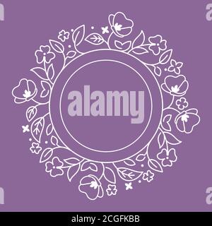 Round flourish frame Stock Vector