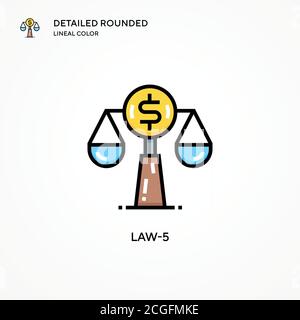 Law-5 vector icon. Modern vector illustration concepts. Easy to edit and customize. Stock Vector