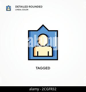 Tagged vector icon. Modern vector illustration concepts. Easy to edit and customize. Stock Vector