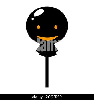 Candy Halloween flat single icon. Halloween symbol of fear and danger. Black spooky decorative element. Vector illustration isolated on white Stock Vector