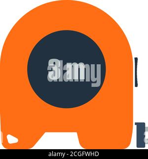 Icon of constriction tape measure. Flat design. Vector illustration ...
