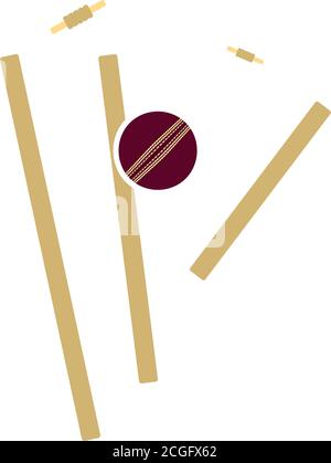 Cricket Wicket Icon. Flat Color Design. Vector Illustration. Stock Vector