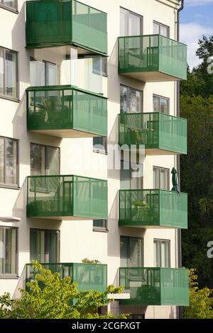 Modern apartment block with balconys Stock Photo