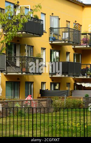 Modern apartment block with balconys Stock Photo