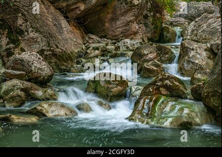 Gorges of the Salinello torrent, Abruzzo, Italy, Europe Stock Photo
