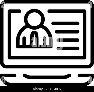 Outsource laptop icon, outline style Stock Vector
