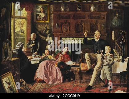 Martineau Robert Braithwaite - the Last Day in the Old House - British School - 19th  Century Stock Photo