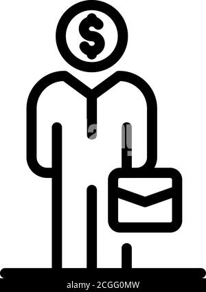 Outsource man icon, outline style Stock Vector