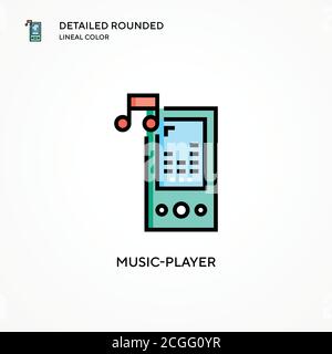 Music-player vector icon. Modern vector illustration concepts. Easy to edit and customize. Stock Vector