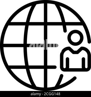 Outsource international icon, outline style Stock Vector