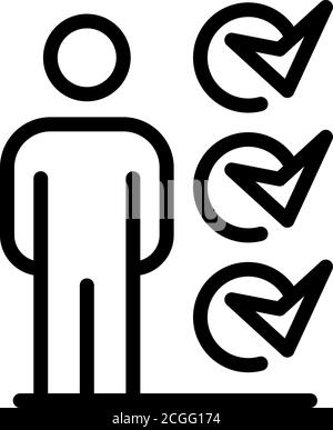 Outsource to do list person icon, outline style Stock Vector