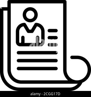 Outsource papers icon, outline style Stock Vector