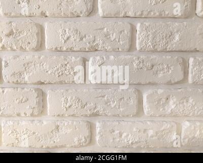 White textured bricks wall detail Stock Photo