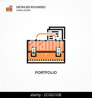 Portfolio vector icon. Modern vector illustration concepts. Easy to edit and customize. Stock Vector