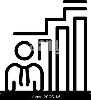 Outsource employee graph icon, outline style Stock Vector
