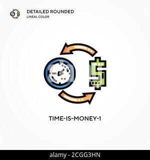 Time-is-money-1 vector icon. Modern vector illustration concepts. Easy to edit and customize. Stock Vector