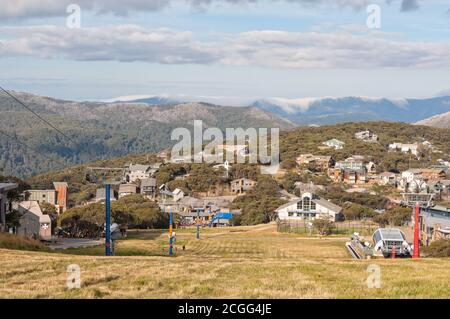 Mt Buller resort village in autumn - Mt Buller, Victoria, Australia Stock Photo