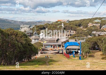 Mt Buller resort village in autumn - Mt Buller, Victoria, Australia Stock Photo