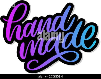 Hand made. Vector icon. Sign. Hand lettering. Slogan Stock Vector