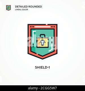Shield-1 vector icon. Modern vector illustration concepts. Easy to edit and customize. Stock Vector