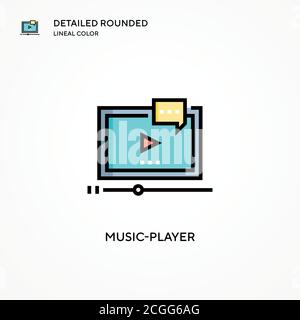 Music-player vector icon. Modern vector illustration concepts. Easy to edit and customize. Stock Vector