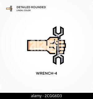Wrench-4 vector icon. Modern vector illustration concepts. Easy to edit and customize. Stock Vector