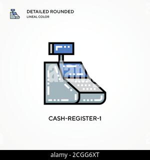 Cash-register-1 vector icon. Modern vector illustration concepts. Easy to edit and customize. Stock Vector