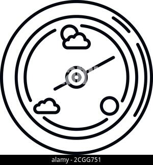 Weather barometer icon. Outline weather barometer vector icon for web design isolated on white background Stock Vector