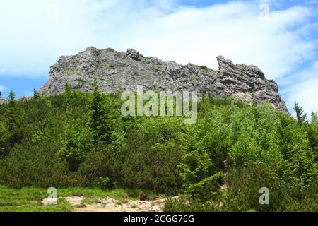 Landscape at summit of Sarnia Skala in Polish Tatra Mountains