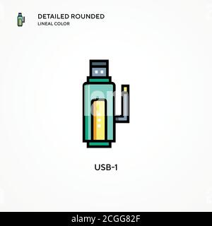 Usb-1 vector icon. Modern vector illustration concepts. Easy to edit and customize. Stock Vector