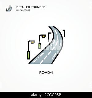 Road-1 vector icon. Modern vector illustration concepts. Easy to edit and customize. Stock Vector