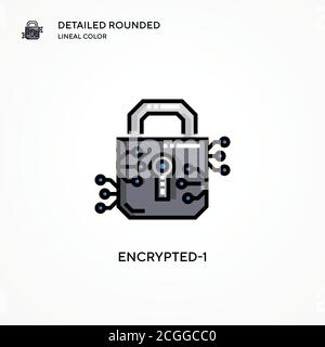 Encrypted-1 vector icon. Modern vector illustration concepts. Easy to edit and customize. Stock Vector
